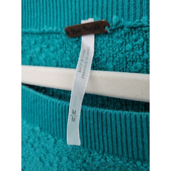 FREE PEOPLE Found My Friend Boucle Knit Sweater Womens M Cropped Boxy Relaxed - Picture 3 of 6